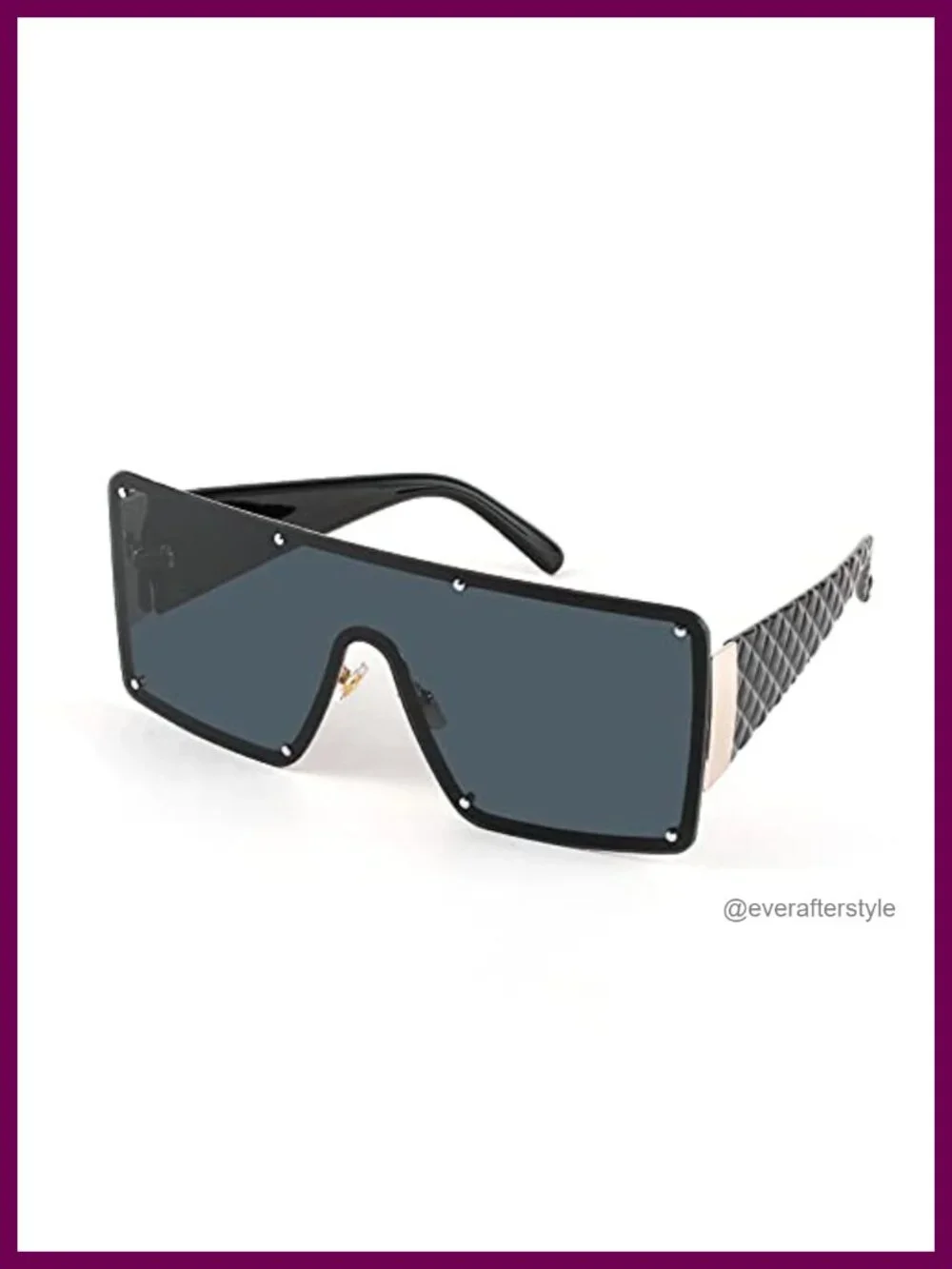Oversized Square Sunglasses for Women Men Flat Top Shield One Piece Frameless